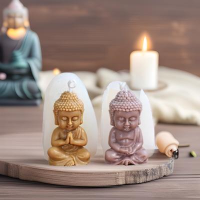 Food Grade 3D Buddha Statue Silicone Mold - For DIY Candle, Plaster Clay & Soap Making Chinese-Style DIY Craft Mold