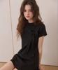 Adowl Oblique Ribbon Mini Dress - Black