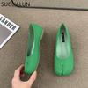 Fashion SUOJIALUN 2025 Spring New Brand Women Flat Shoes Fashion Split Toe Flats Shoes Women Slip On Casual Loafers Shoes Ballet Shoes