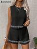 Vintage Floral Print Women's Fashion Set