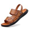 2025 Men's Genuine Leather Sandals: Beach & Casual Non-Slip Soft Sole Dual-Use Summer Shoes