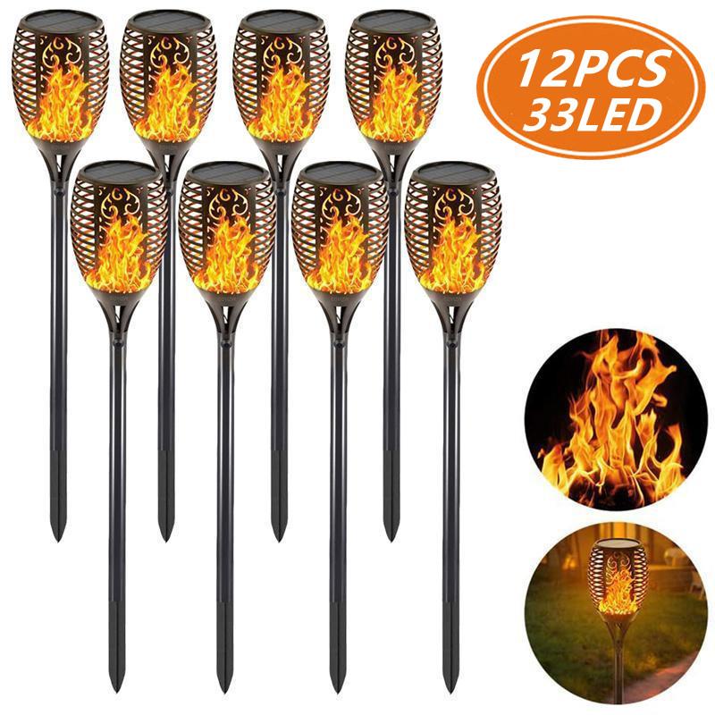 Buy 12Pcs 33LED Garden Solar Light Flame Led Lamp Waterproof Outdoor