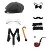 PESENAR Vintage Gentleman Playing Accessories: Hats, Bow Ties, Pocket Watches, Pipes and Other Props, Ideal for Role-playing