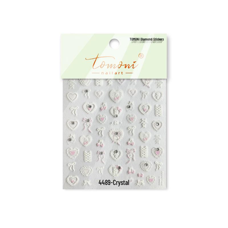 

Наклейки для ногтей Tomoni Heart & Lace с кристаллами для детей - Модный стиль