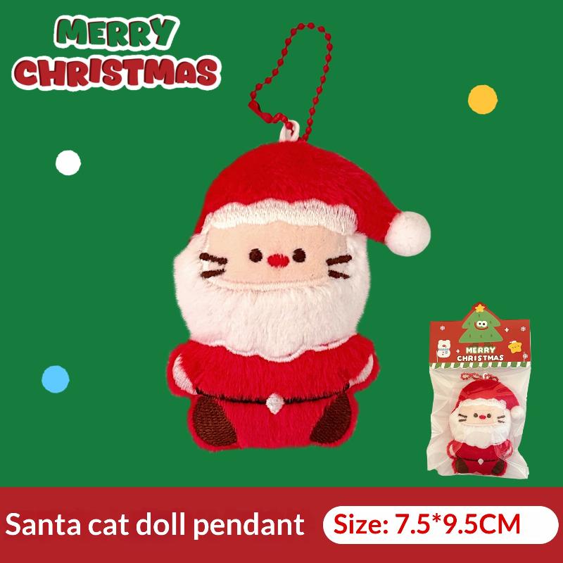 Christmas Plush Pendant Versatile Cartoon Backpack Keychain Christmas Tree Decorative Pendant Cute Ornament