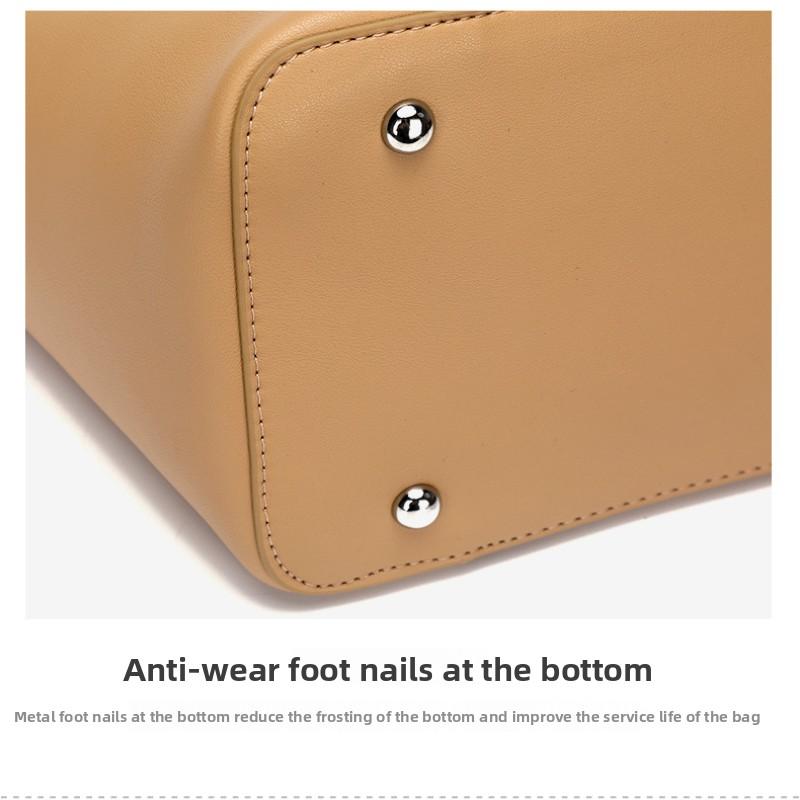 Leather Women's Bag Tote Bag Summer Hand-held Large Bag Cowhide Commuter Shoulder Bag Women's Large Capacity