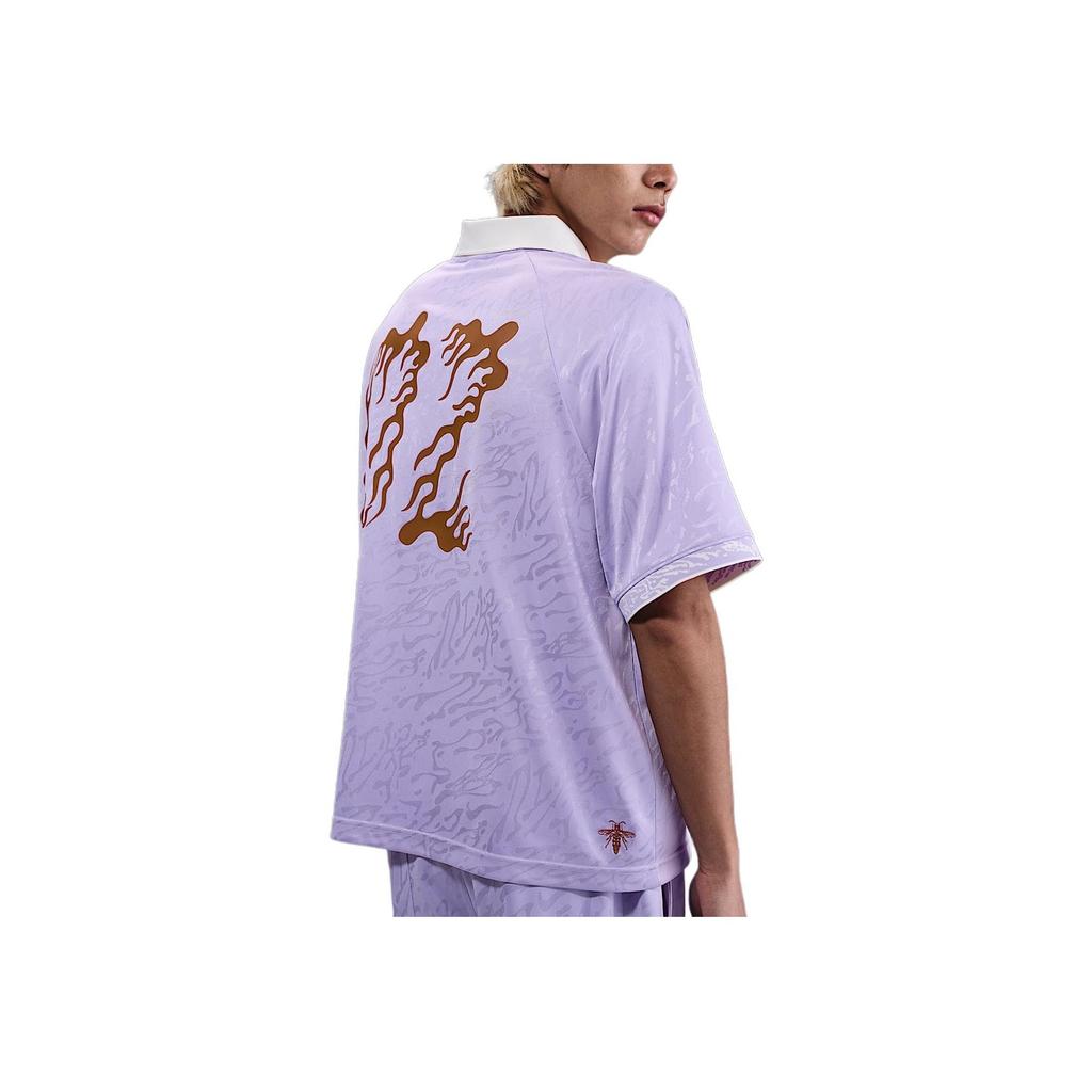 Nike Jacquard Loose Fit Short Sleeve Football Shirt Men Tops Purple HJ2966-515