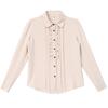 Bolan Verl White Long Sleeve Blouse with Casual Solid Perfect for Office Size M Women's Ruffles, Top, Color, Thick, Elegant, Commuting, Business,