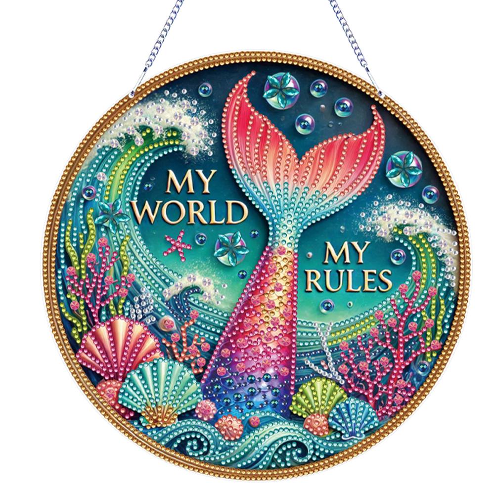 Diamond Painting Home Decor 5D DIY Diamond Painting Dots Pendant Rhinestone Diamond Art Window Pendants for Garden Window Decor