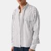 Levis Loose Comfortable Striped Breathable Short Button Long Sleeve Shirt Men Shirts 004GC-0002