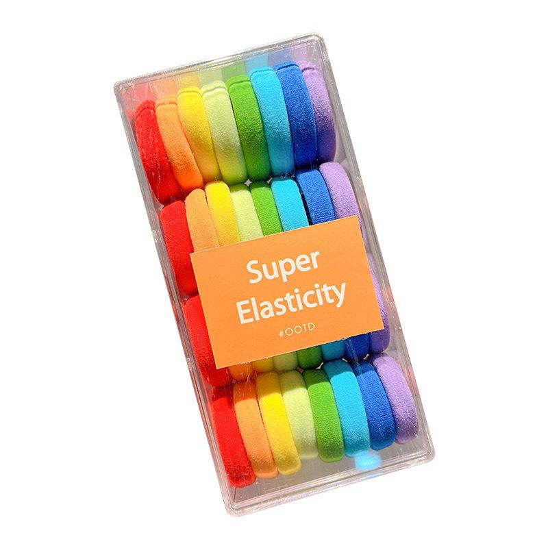 Durable High Elasticity Hair Ties for Girls – Colorful, Boxed, No-Damage Rubber Bands for Ponytails