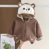 2025 Spring/Autumn Baby Cartoon Double-Sided Fleece Hooded Jacket for Boys & Girls