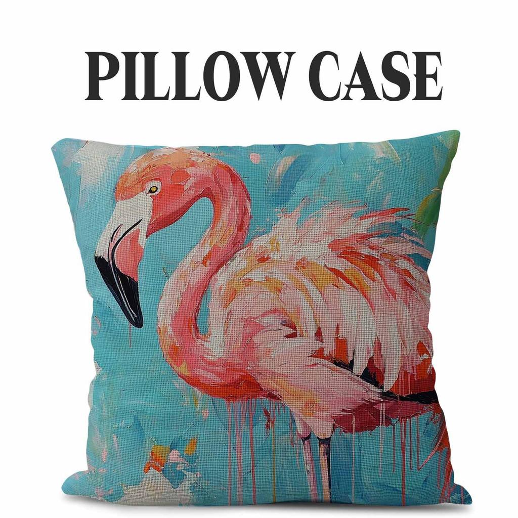 Flamingo Series Throw Pillow Covers With Digital Printing Of Short Plush Fabric Car-Shaped Sofa Cushion For Office Home Decor