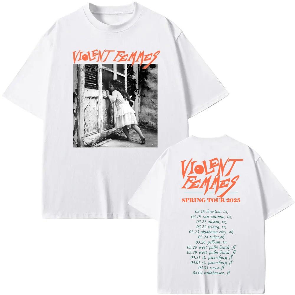 The Violent Femmes TourT Shirt Funko Pop Round Neck Cotton Tee-shirt Graphic Printing Punk Tshirt Ropa Mujer Clothing Tees Top