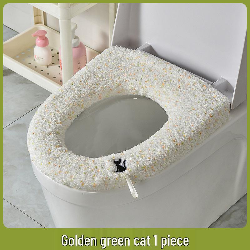 2025 Thick Velvet Plus Size Plush Toilet Seat Cushion - Warm, Washable, O-Shape Winter Cover