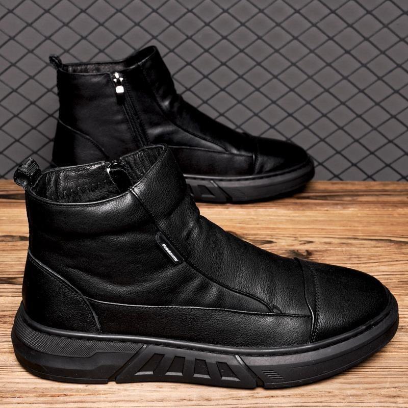 Men Leather Boots High Quality Comfortable High Top Boots Male Ankle Boot Chelsea Business Casual Shoes Botas Zapatillas Hombre