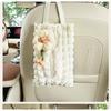 Cute Creative Sunflower Puff Grid Hanging Backseat Car Tissue Box