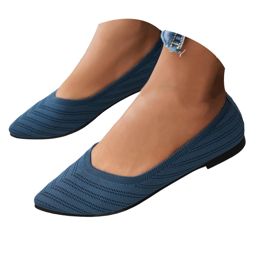 Women Flat Shoes Slip Comfortable Walking Ballerina Shoes Cute Ballet Ladies Portable Low Wedge Loafers Women Flat Shoes Wide