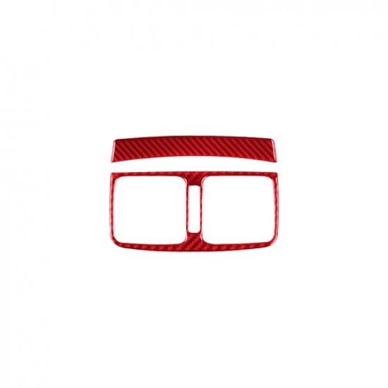 2X Red Carbon Fiber Rear Air Vent Outlet Cover Sticker For Toyota Hilux 2015-21