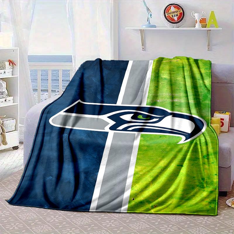 Seahawks Team Spirit Portable Blanket/Soft Blanket Bedding Blanket Suitable for Travel Camping Living Rooms Offices Sofas Fan Gifts
