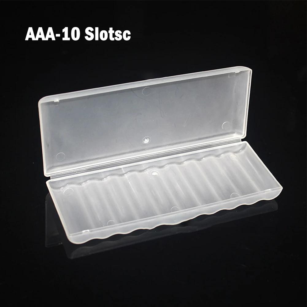 

1pc 10 Slot Plastic Battery Storage Box Transparent Hard Plastic Case For 10×AA AAA Batteries Battery Organizer