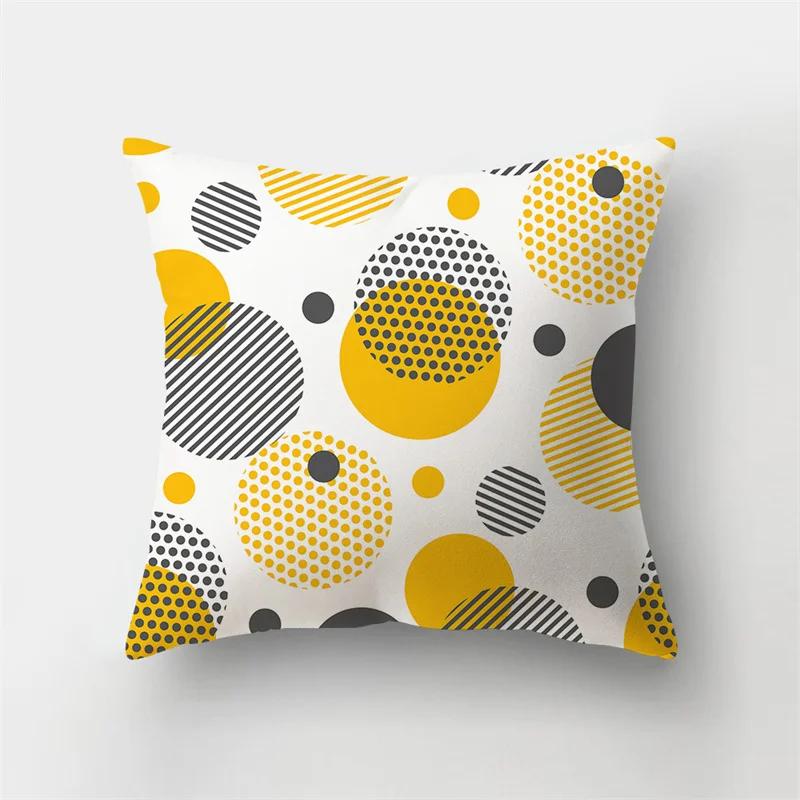 45x45cm Fashion Yellow Pillowcase Cartoon Sun Duck Animal Flower Plant Cushion Cover Sofa   Home Decoration
