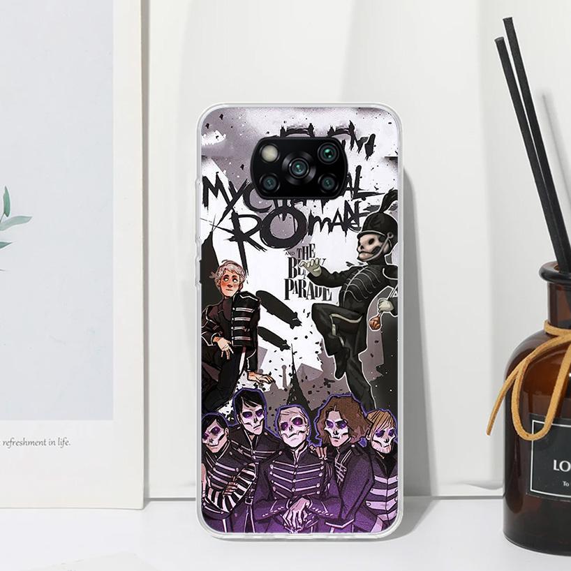 My Chemical Romance MCR Phone Case For Xiaomi Poco X7 X6 X5 M7 M8 Pro F7 Ultra Redmi 15C 15 13C 13 12C 12 10 10C 10A Art Fundas