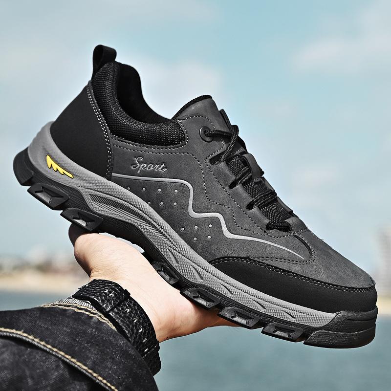 Leather platform non-slip field work hiking shoes tooling shoes men's autumn and winter outdoor casual hiking shoes