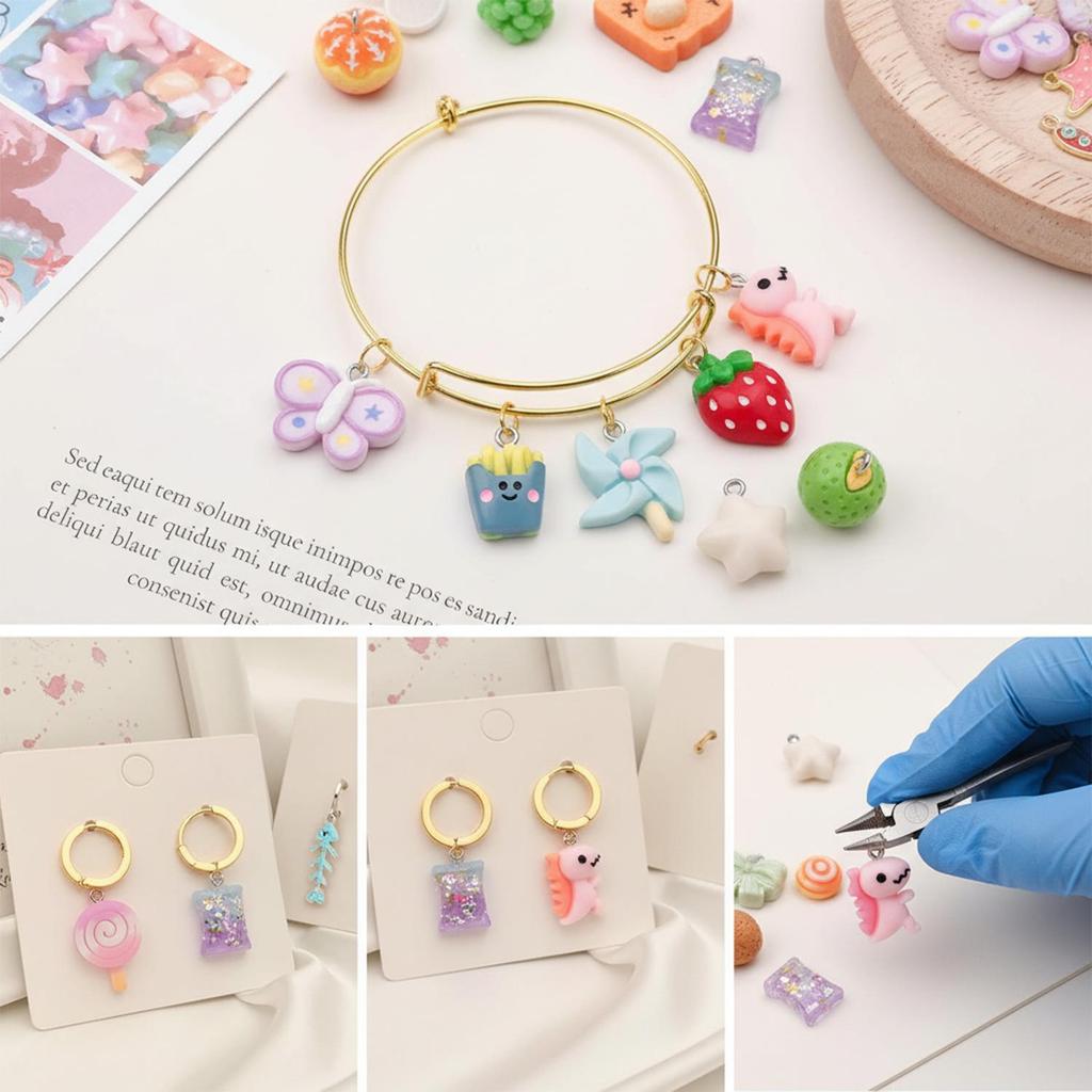 Ins Cream Style Resin Charms - 3D Fruits, Cute Cartoon Animals, Food Pendants, Multiple Styles.