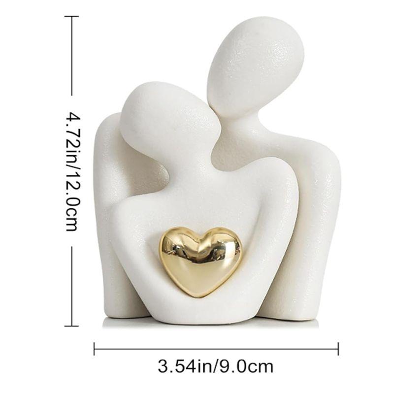 Mini Couple Statue Tv Stand Decor Home Decor Knick Knacks Couples Love Office Show Pieces White A
