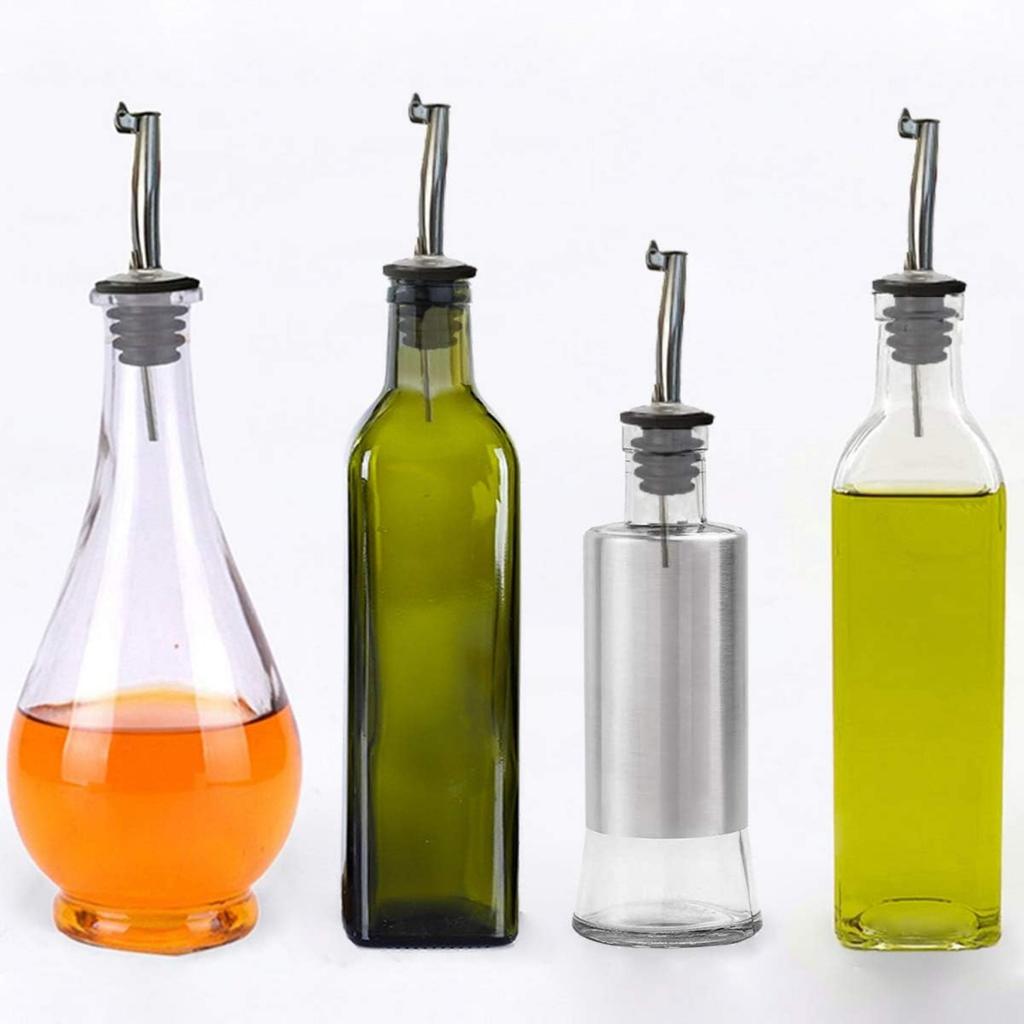 2PC Olive Oil Bottle Pourer Spout Set Easily Turn Your Bottles Into Dispensers for Liquor, Vinegar, Syrup or Oils .