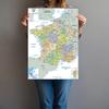 Verwaltungskarte-Englisch-Frankreichkarte,Kunstdruckposter für Zuhause,Klassenzimmer,Innen/Außen,Lehrposter,Reisewerkzeug,Ungerahmt