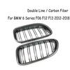 F06 Real Carbon Fiber +ABS Double Line Grills Front Bumper Grille For BMW 6 Series F06 M6 F12 F13 2012-2018 630i 640i 650i