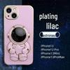 Popolare Cover in Silicone per iPhone 13ProMax/12/XS/8P con Astronauta, Placcatura Elettrolitica, Confezione Completa e Supporto.