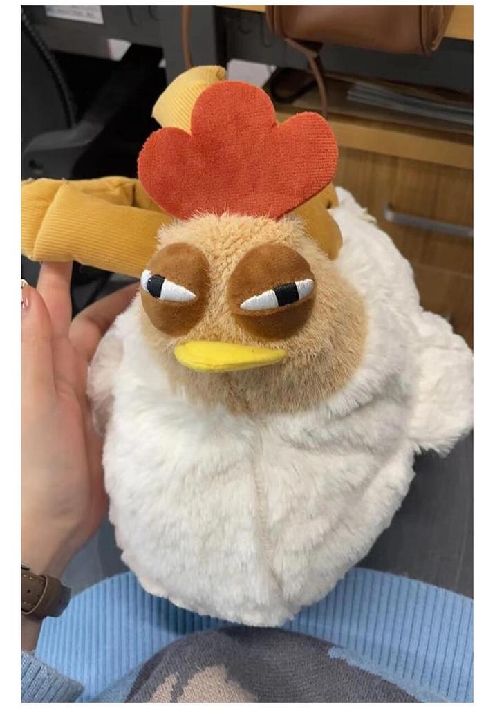 Funny Playful Giggle Chicken Plush Handbag - Large Capacity Cartoon Shoulder Bag