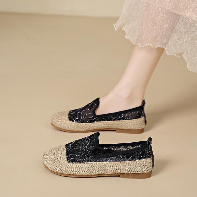 Fashion CRLAYDK Womens Lace Espadrille Moccasins Slip On Loafers for Work Penny Hollow Out Walking Ladies Casual Driving Boat Shoes