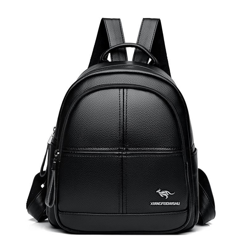 Дизайнерский женский рюкзак, качественные винтажные кожаные рюкзаки для женщин, школьная сумка большой вместимости, дорожная сумка, женская сумка A Dos чёрный