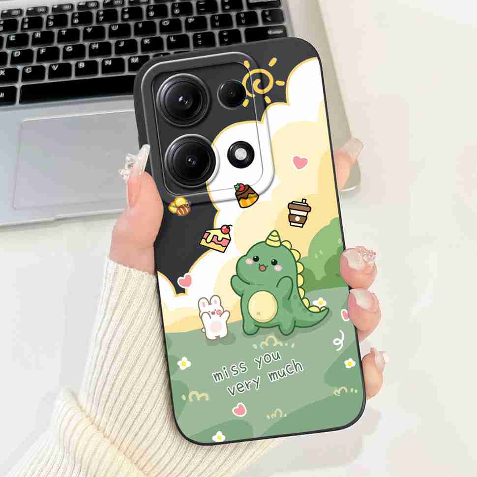 Simple Silicone Case For Redmi Note14s 4G Capa Lovely Panda Rabbit Shockproof Back Cover For Xiaomi Redmi Note 14S Phone Shell