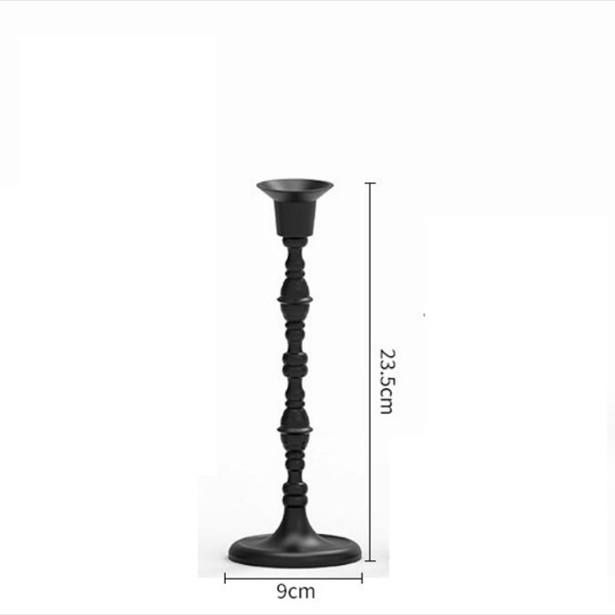 Black Wrought Iron Retro Candlestick Ornament for Christmas, Halloween, Weddings