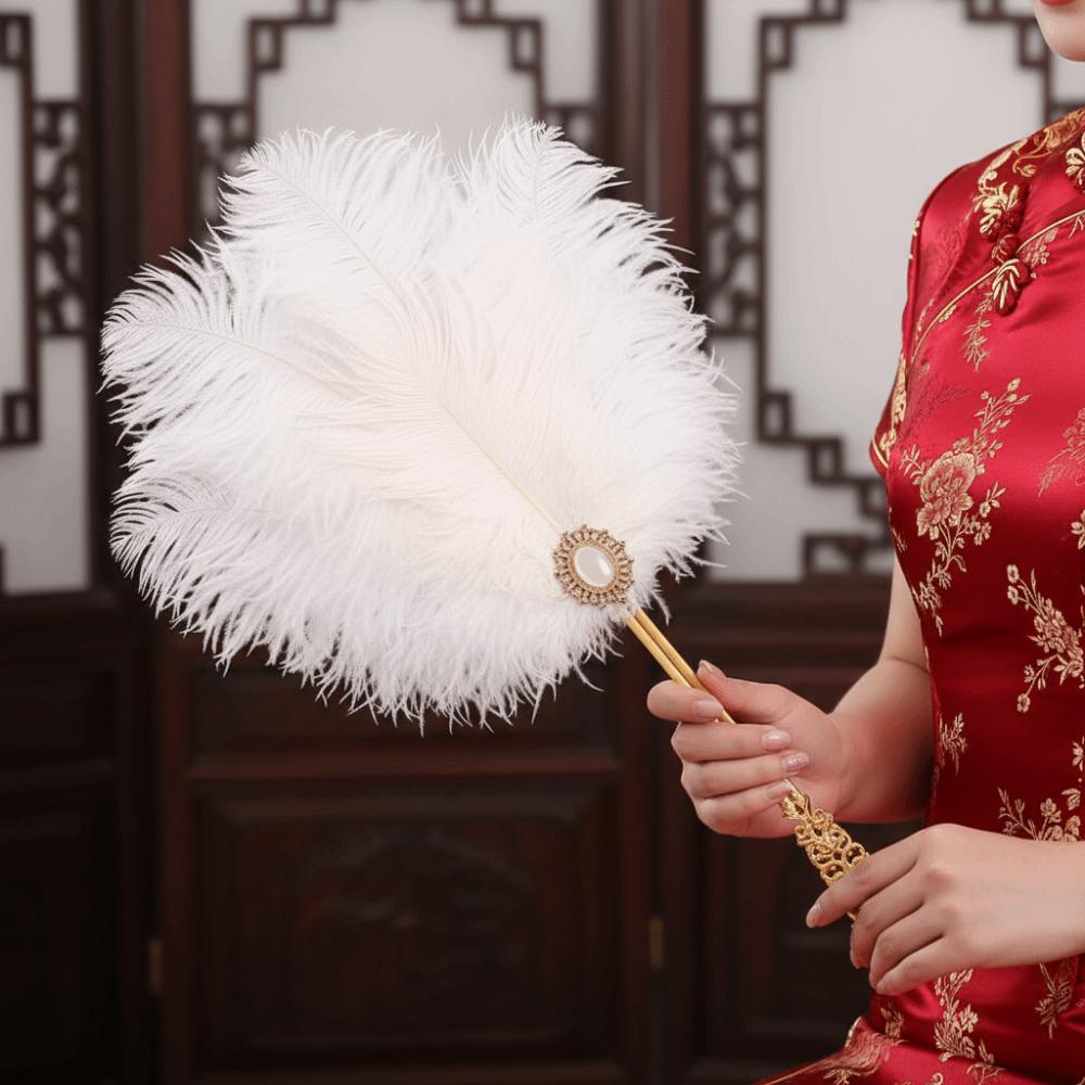 Cosplay Props Decorative Craft Fan Feather Crafts Cheongsam Dance Props Feather Fan  Fan Gift