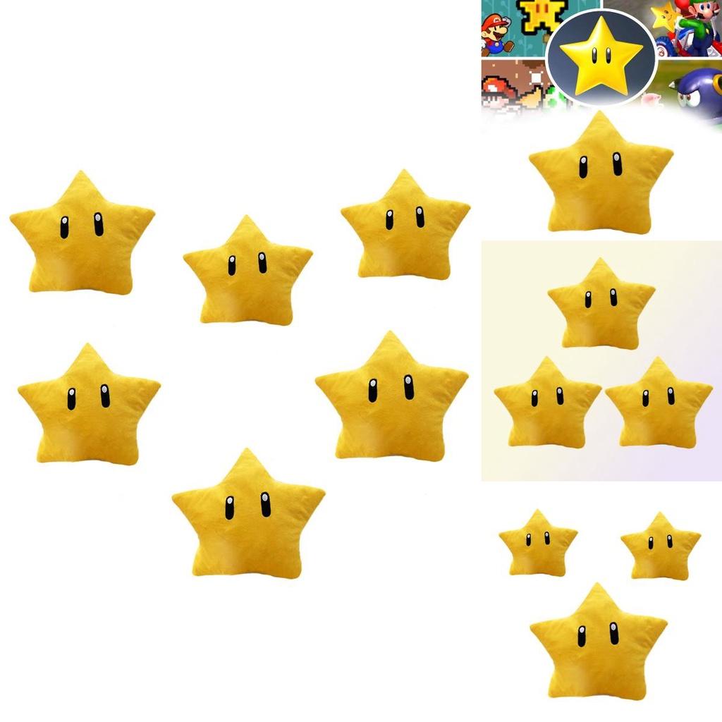 Super Mario Gelber Stern Plüschtier 30 cm Kurze Fellfigur