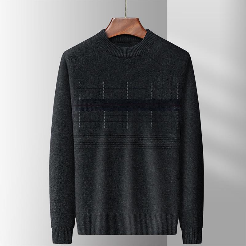 Men's Thickened Knitwear Business Wool Sweater - Autumn/Winter Round Neck Casual Style