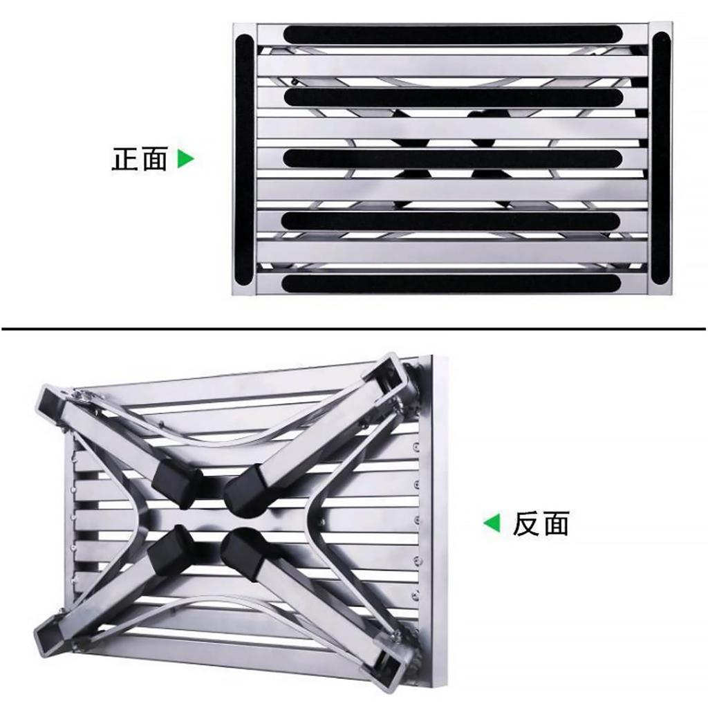 Tappros Folding Step Stool, Aluminum, 480mm x 300mm Tabletop with Handle, Lightweight, Compact, 150kg Weight Capacity, Durable, Sturdy, Non-Slip, Stab