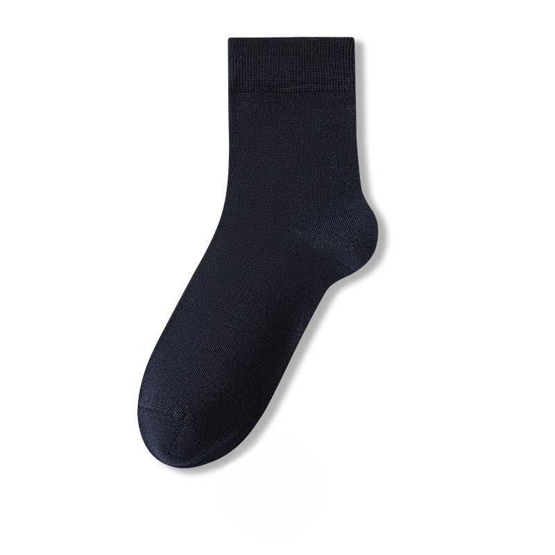 Male Spring and Autumn Business Mesh Eye Pure Cotton Pure Color Antibacterial Deodorant Breathable Tube Socks