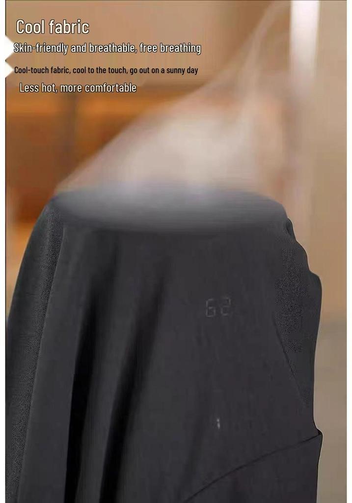 Ice Silk Women's Wide Leg Skirt Pants - Loose, Cool, Sun-Protective, Anti-Mosquito for Middle-Aged & Elderly