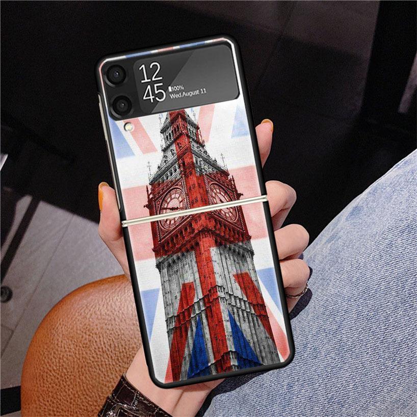 Union Jack England UK Flag Phone Case For Samsung Z Flip 7 6 5 4 3 Galaxy ZFlip7 ZFlip6 ZFlip5 ZFlip4 ZFlip3 5G Print Cover