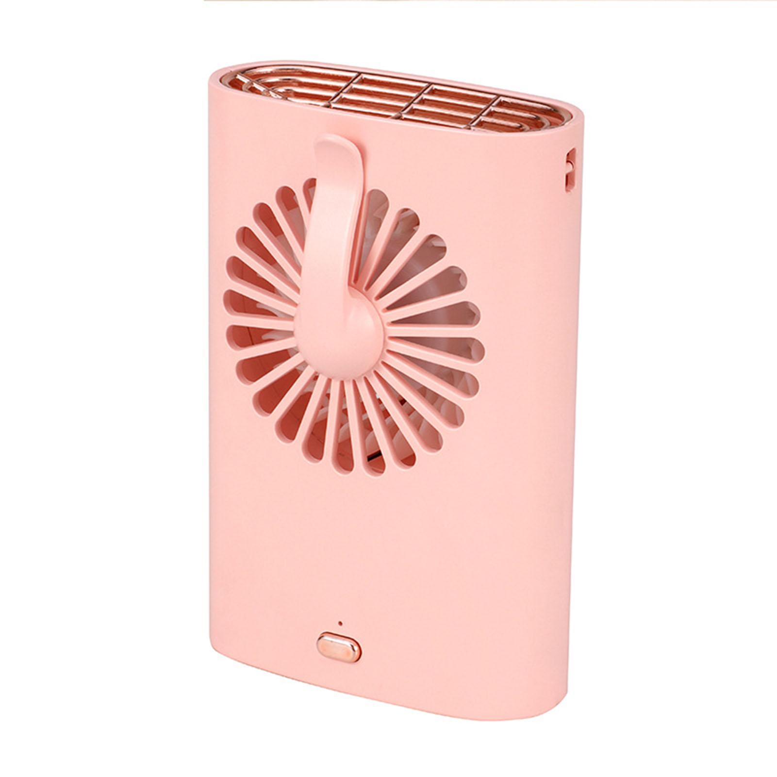 

Мини-вентилятор с зажимом Type-C, подвесной шейный охладитель, мощность 1200 мА, регулируемая, 3 режима скорости ветра для талии на столе розовый