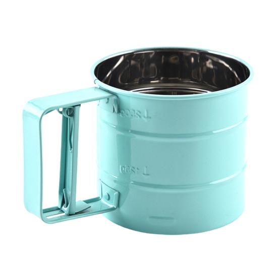 Semi Automatic Flour Sifter Handheld Push-Type Mesh Shaker for Baking Cakes Cookies Powdered Sugar Cocoa Powder Kitchen Tool