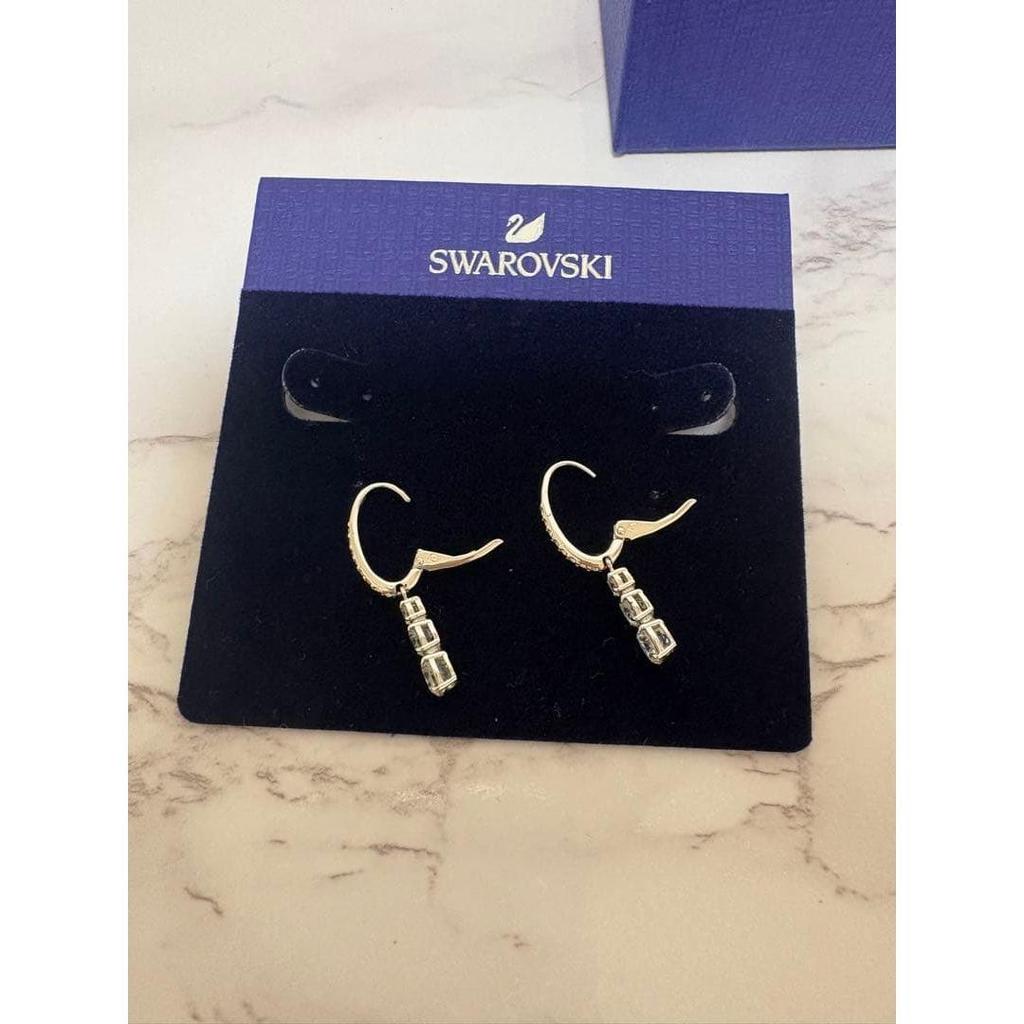 Used SWAROVSKI Swarovski earrings 3 stones