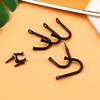 10 Pcs Black Single Prong Wrought Iron Hooks with Screws, Decorative Colonial Wall Hooks for Keys, Hats, Clothes, Towels